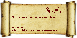 Mifkovics Alexandra névjegykártya